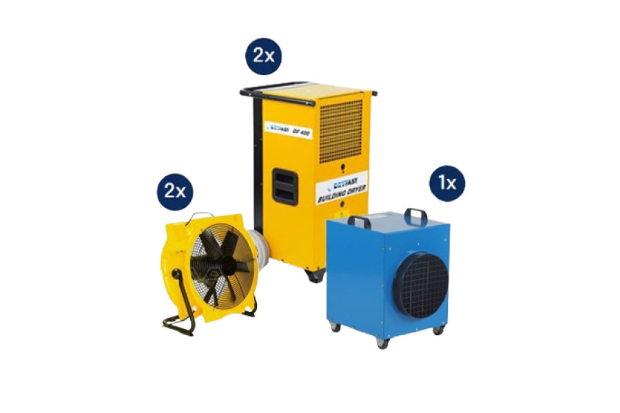 Promopack 2x bouwdroger, ventilator en kachel - Vochtex - 1