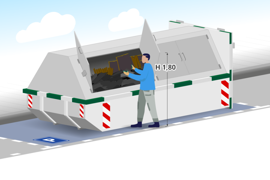 10m³ Gesloten dakafvalcontainer - Goedkopecontainer.nl - 3