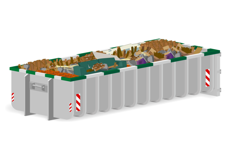 20m³ Bouw- en sloopafvalcontainer - Goedkopecontainer.nl - 1