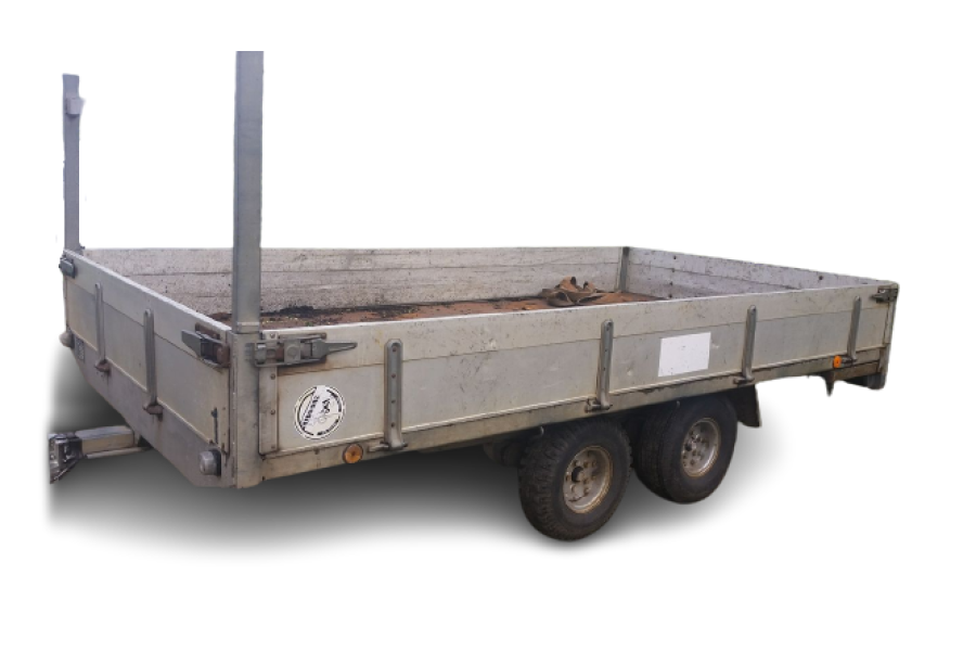 Aanhangwangen dubbelasser - Tuinmachinesverhuur Kleijnen - 1