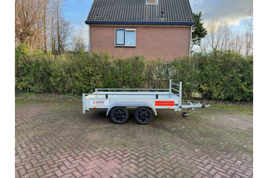 Open aanhanger dubbelasser 3,0x1,5x0,3 meter (2000KG) - Vosse verhuur - 1