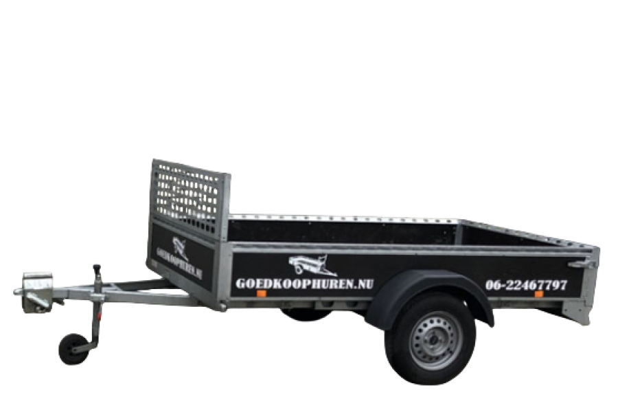 Enkelas aanhanger | 255×128 cm - Goedkoophuren.nu - 2