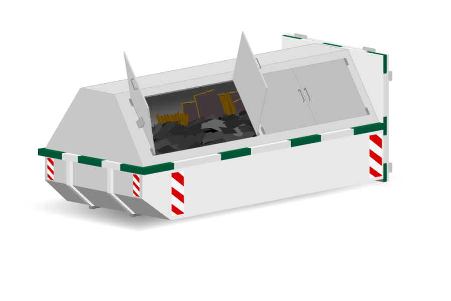 10m³ Gesloten dakafvalcontainer - Goedkopecontainer.nl - 1