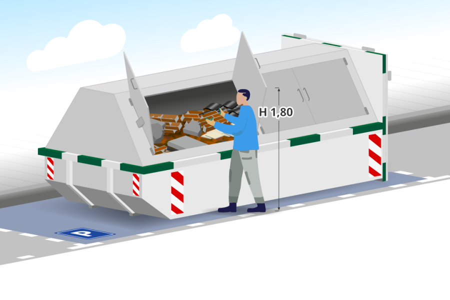 10m3 Groenafvalcontainer gesloten - Puincontainershop.nl - 2