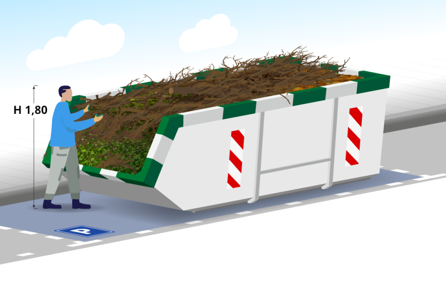 10m³ Tuin- en groenafvalcontainer - Spelt Afvalinzameling - 3