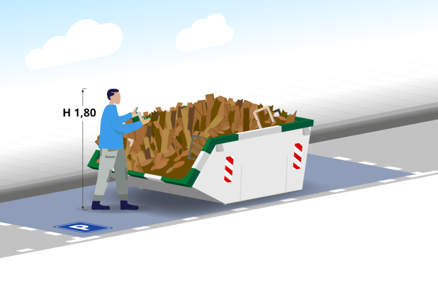 3m³ Houtafvalcontainer - Spelt Afvalinzameling - 3