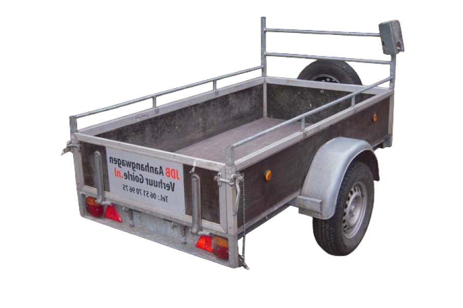 Open aanhanger enkelasser - JDB Aanhangwagen verhuur Goirle - 1
