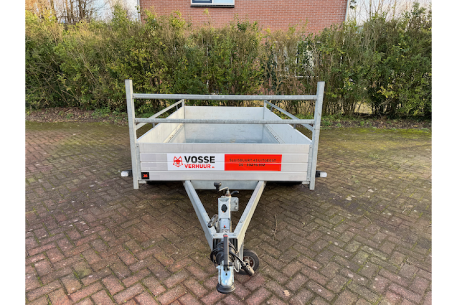 Open aanhanger dubbelasser 3,0x1,5x0,3 meter (2000KG) - Vosse verhuur - 2