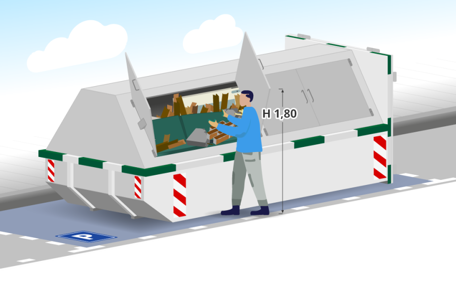 10m³ Gesloten bouw- en sloopafvalcontainer - Container Huren Nederland - 2