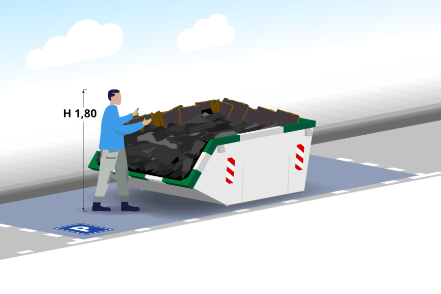 3m³ Dakafvalcontainer - Bork Recycling - 3